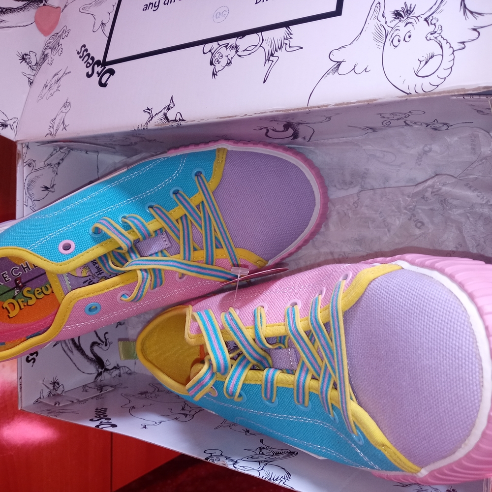 Dr. Seuss Blue and Pink Sneakers with Playful Design